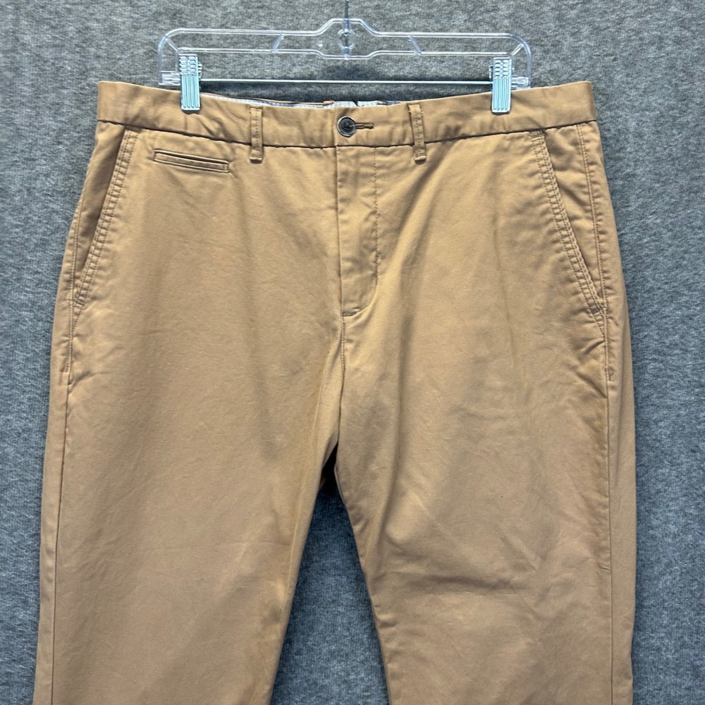 Perk Feel Good Chino Mens 38x30 Slim Fit Stretch Khaki Tan Cotton Pants RN158706